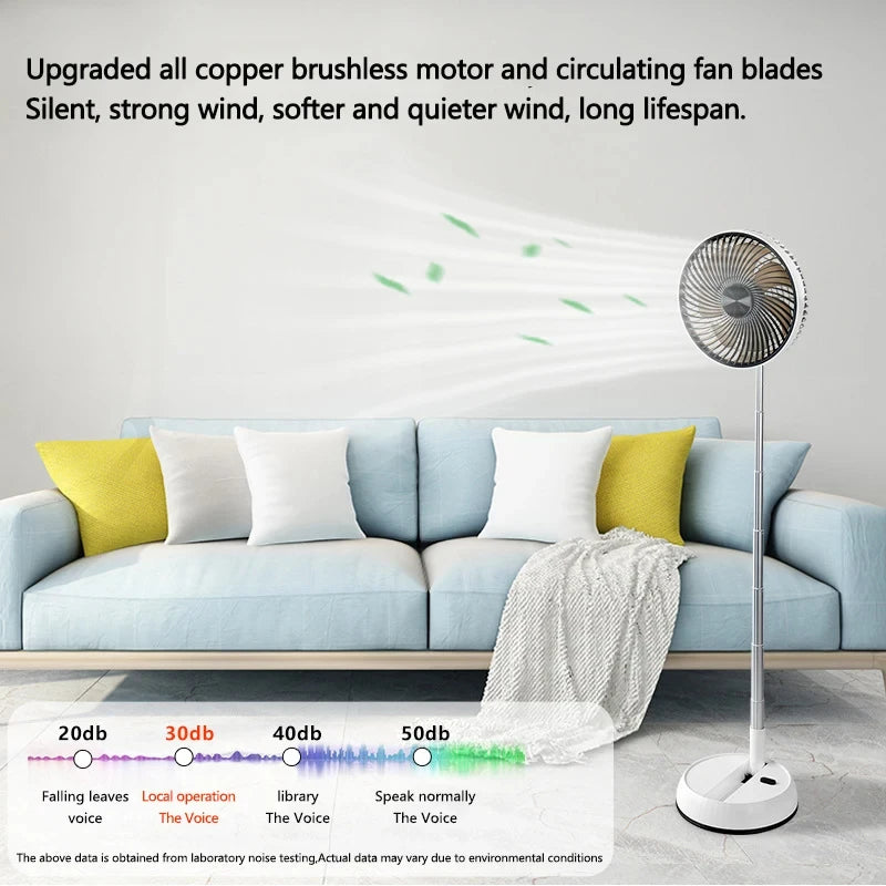 Venty Fan – Portable Oscillating Standing Fan with Remote | Foldable Rechargeable Pedestal Desk Fan for Camping & Outdoor Use