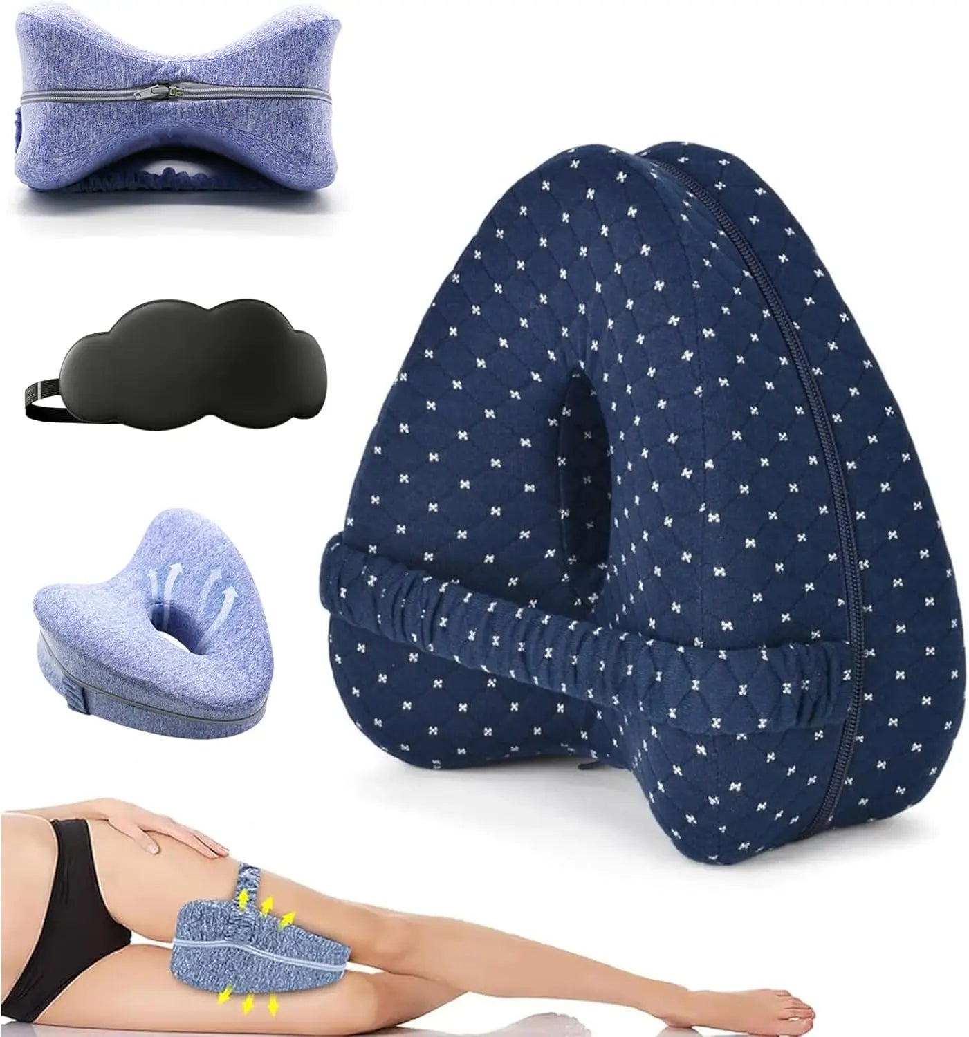 Spine Alignment Pillow – Orthopedic Leg Pillow for Hip Pain, Sciatica & Back Relief | Side Sleepers Support Cushion