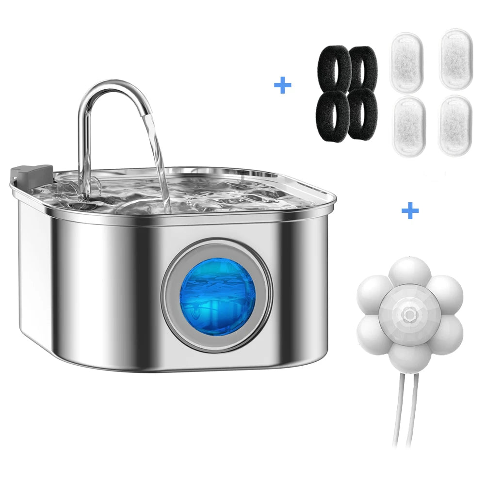 3.2L Stainless Steel Cat & Dog Water Fountain Feeder (Kittyspout)