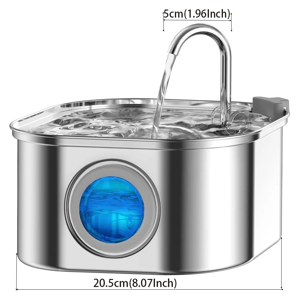 3.2L Stainless Steel Cat & Dog Water Fountain Feeder (Kittyspout)