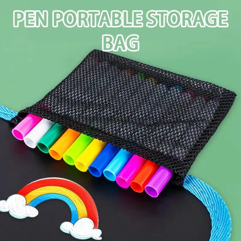 Reusable Erasable Doodle Book for Kids – Drawing Pad with 12 Watercolor Pens, Travel Art Toy for Toddlers & Preschoolers