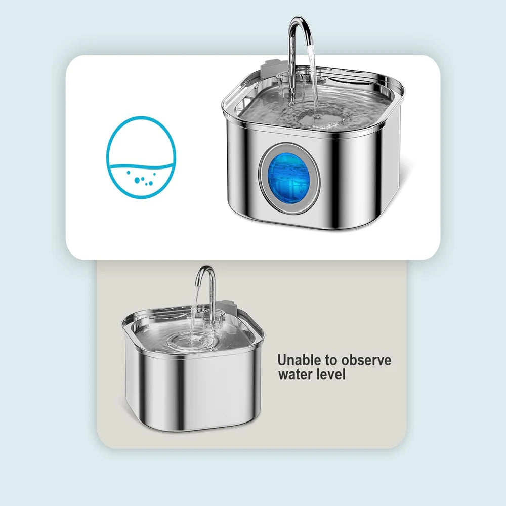 3.2L Stainless Steel Cat & Dog Water Fountain Feeder (Kittyspout)