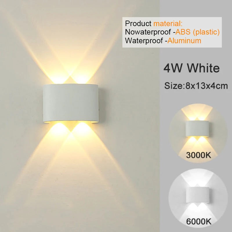 Modern LED Wall Sconces – Indoor/Outdoor Up Down Wall Light Fixture, White Wall Mount Lamp for Living Room, Hallway, Bedroom Décor