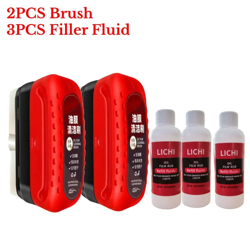 Car Glass Oil Film Remover Powerful Windshield Cleaner Car Glass Sponge Cleaning Brush Water Spots Stain Removal Auto Detailing