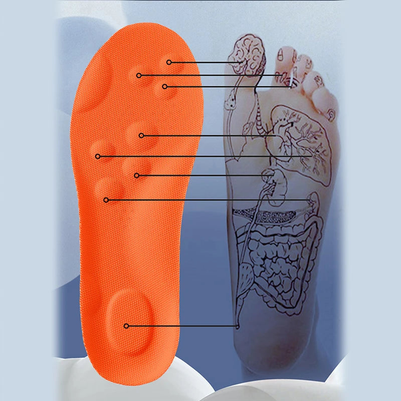 1/2/4 Pairs Orthotic Sport Insoles – High Elastic Latex Shoe Inserts with Arch Support, Breathable Shock Absorption Cushion Pads for Men & Women