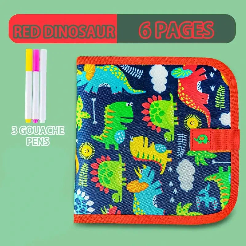 Reusable Erasable Doodle Book for Kids – Drawing Pad with 12 Watercolor Pens, Travel Art Toy for Toddlers & Preschoolers