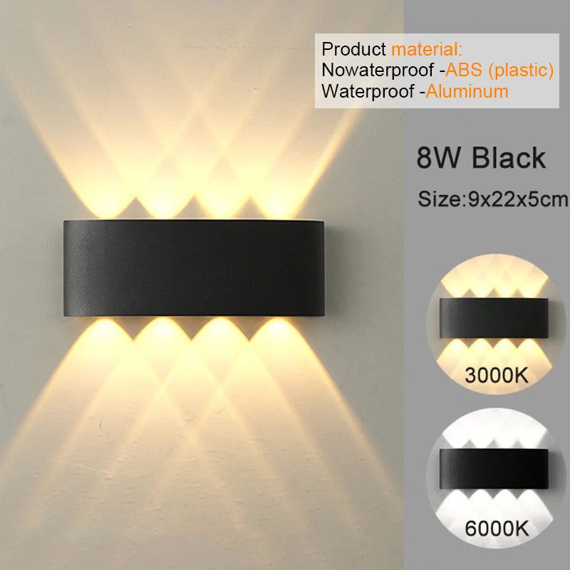 Modern LED Wall Sconces – Indoor/Outdoor Up Down Wall Light Fixture, White Wall Mount Lamp for Living Room, Hallway, Bedroom Décor