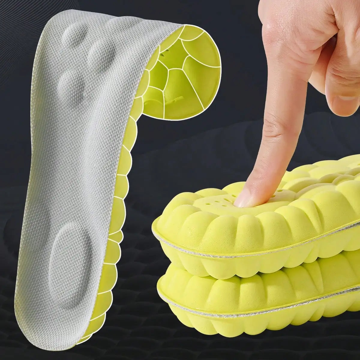 1/2/4 Pairs Orthotic Sport Insoles – High Elastic Latex Shoe Inserts with Arch Support, Breathable Shock Absorption Cushion Pads for Men & Women