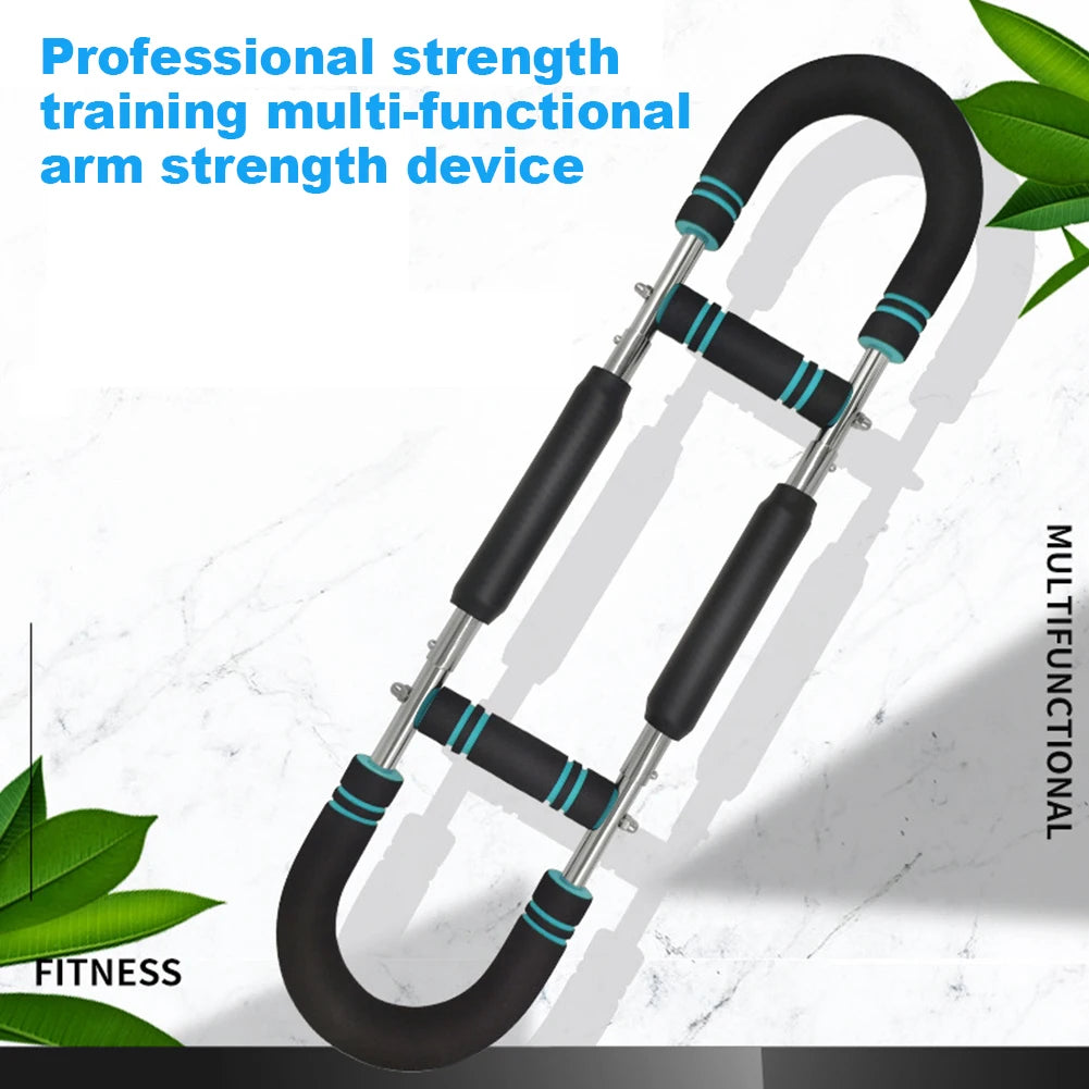 Gorilla Gym Bar, Twister Arm Exerciser with Foam Handle Adjustable Spring Workout Bar Forearm Triceps Chest Expander Portable Fitness Equipment