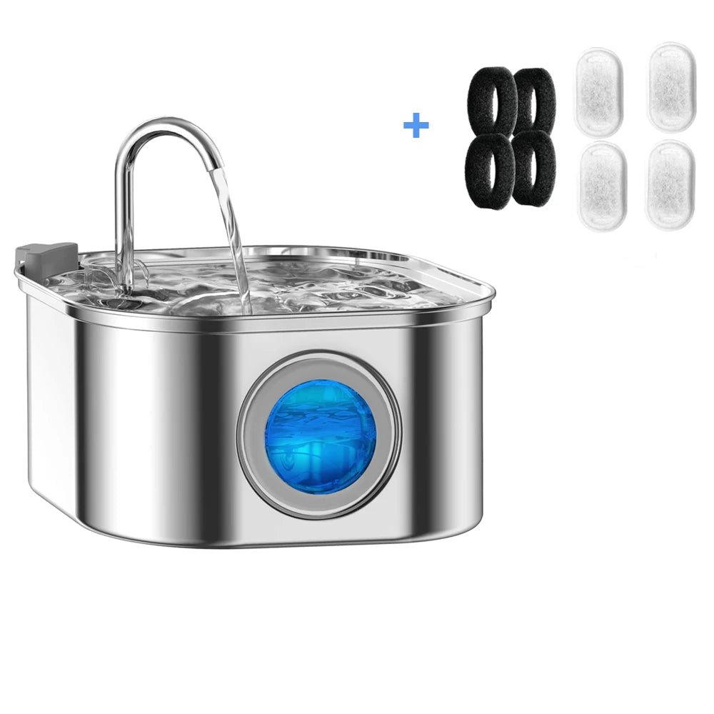 3.2L Stainless Steel Cat & Dog Water Fountain Feeder (Kittyspout)