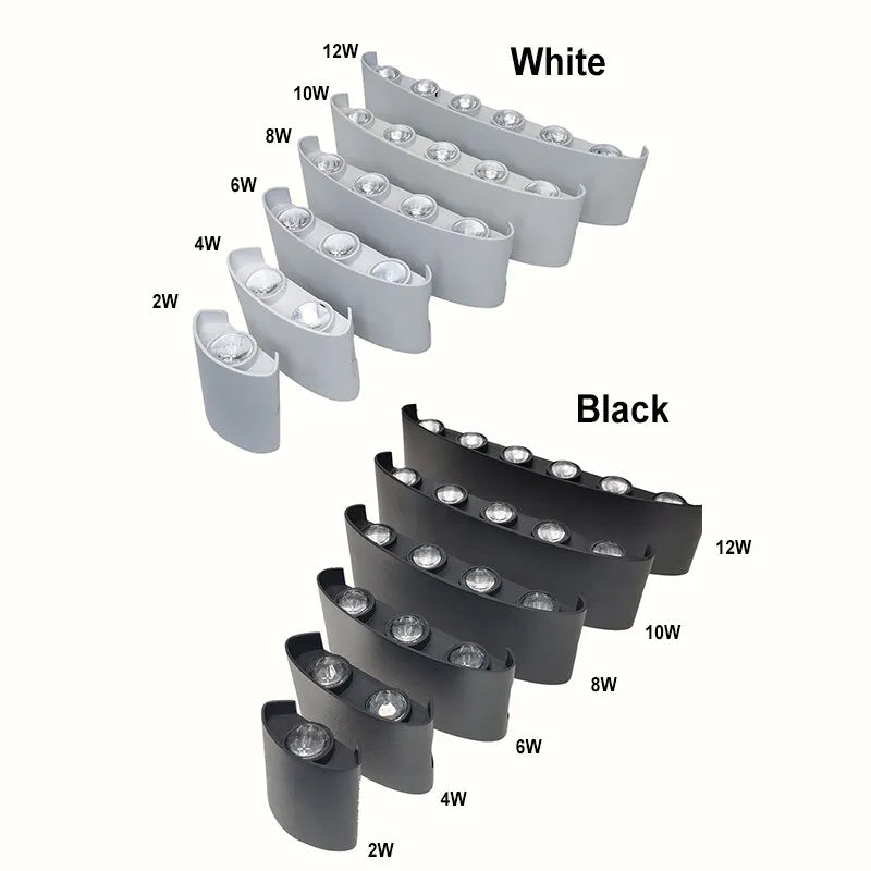 Modern LED Wall Sconces – Indoor/Outdoor Up Down Wall Light Fixture, White Wall Mount Lamp for Living Room, Hallway, Bedroom Décor