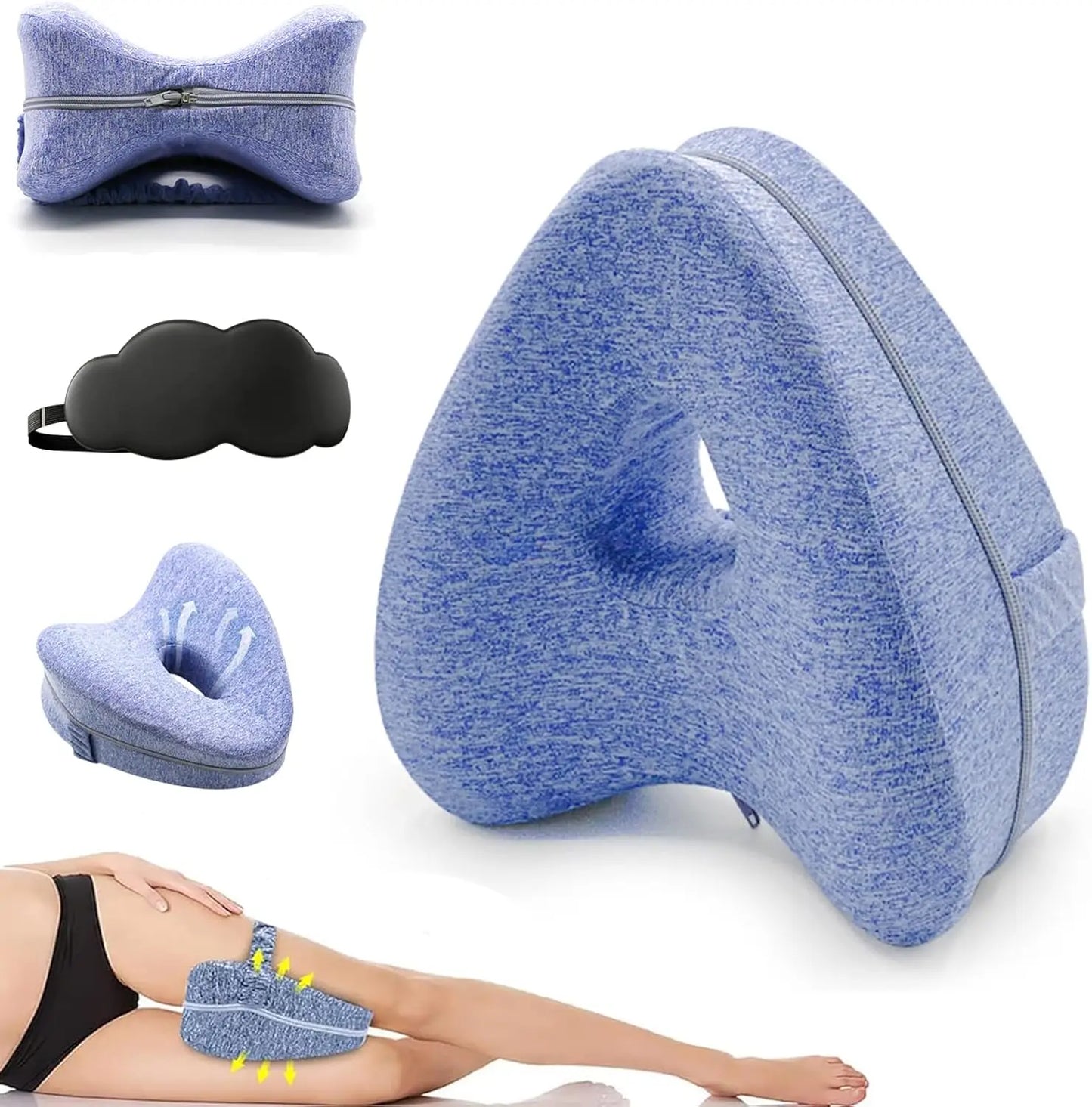 Spine Alignment Pillow – Orthopedic Leg Pillow for Hip Pain, Sciatica & Back Relief | Side Sleepers Support Cushion