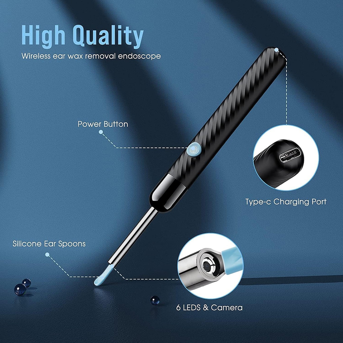 Visual Ear Scoop Wifi Connection with Tweezers Smart Visual Ear Scoop High Definition Luminous Ear Scoop Set