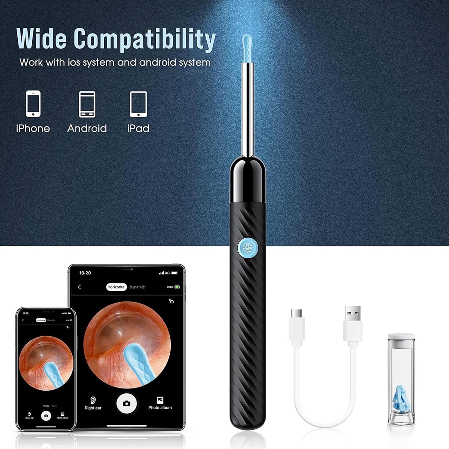 Visual Ear Scoop Wifi Connection with Tweezers Smart Visual Ear Scoop High Definition Luminous Ear Scoop Set