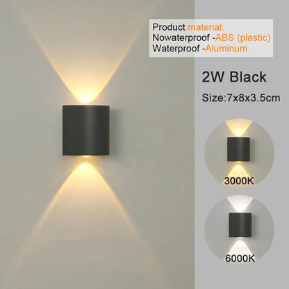 Modern LED Wall Sconces – Indoor/Outdoor Up Down Wall Light Fixture, White Wall Mount Lamp for Living Room, Hallway, Bedroom Décor
