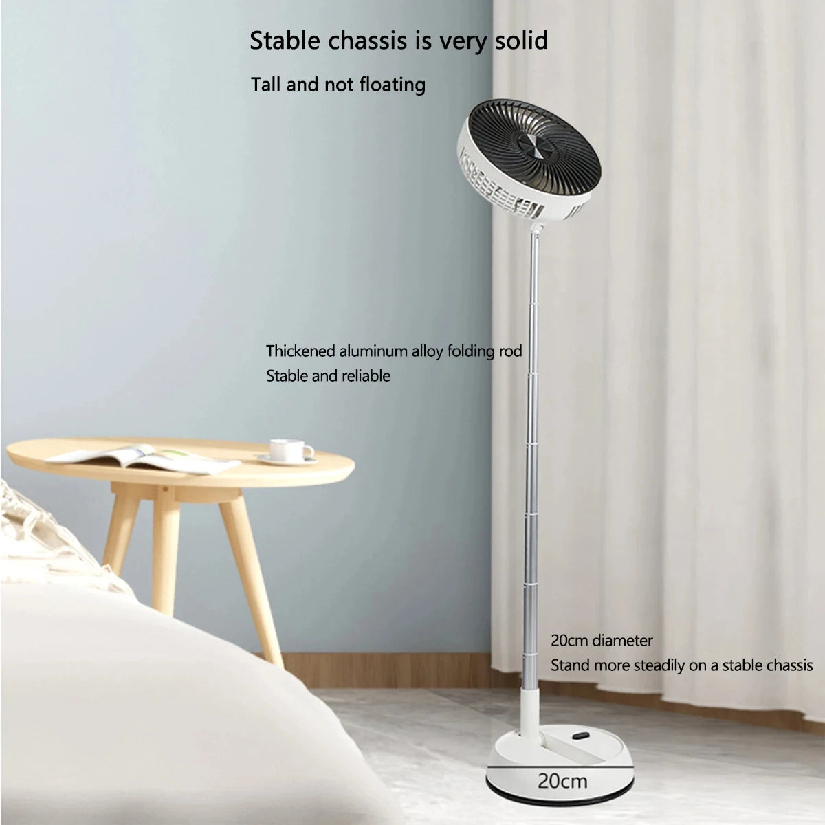 Venty Fan – Portable Oscillating Standing Fan with Remote | Foldable Rechargeable Pedestal Desk Fan for Camping & Outdoor Use