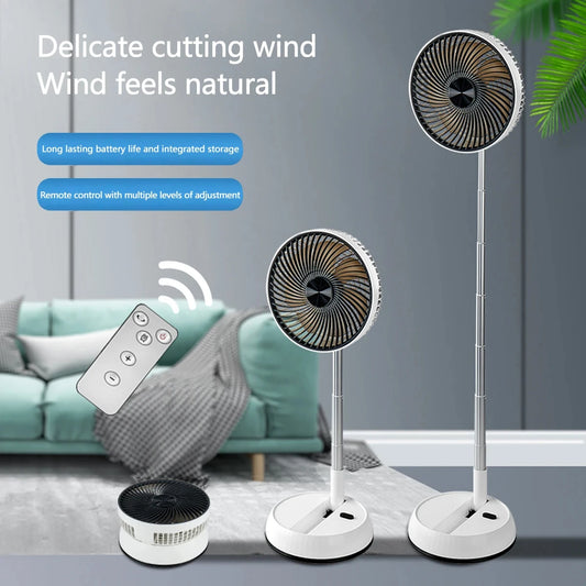 Venty Fan – Portable Oscillating Standing Fan with Remote | Foldable Rechargeable Pedestal Desk Fan for Camping & Outdoor Use