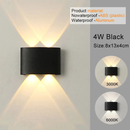 Modern LED Wall Sconces – Indoor/Outdoor Up Down Wall Light Fixture, White Wall Mount Lamp for Living Room, Hallway, Bedroom Décor