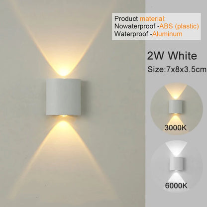 Modern LED Wall Sconces – Indoor/Outdoor Up Down Wall Light Fixture, White Wall Mount Lamp for Living Room, Hallway, Bedroom Décor
