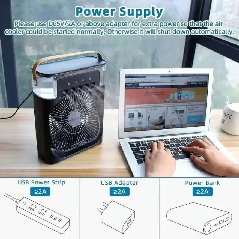 Portable Cooling Fan- New 3 In 1 Fan Air Conditioner Household Mini Air Cooler