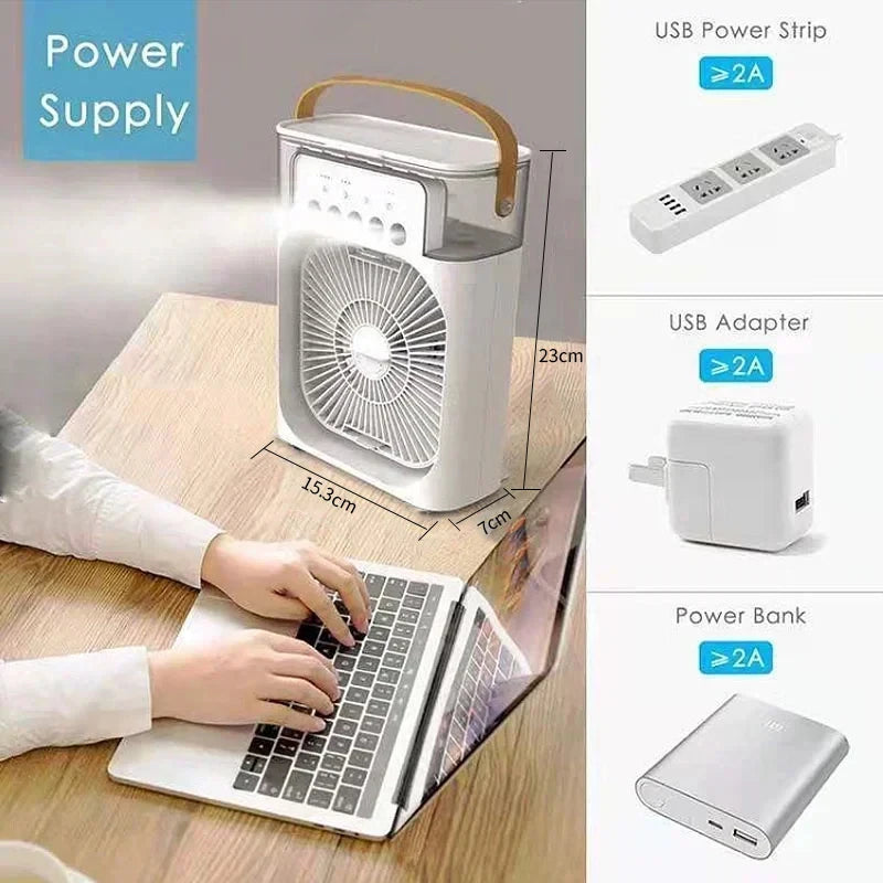 Portable Cooling Fan- New 3 In 1 Fan Air Conditioner Household Mini Air Cooler