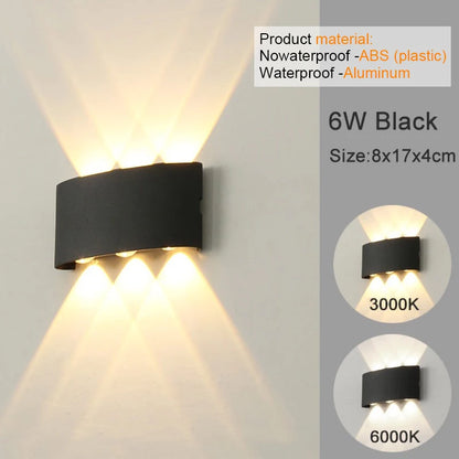 Modern LED Wall Sconces – Indoor/Outdoor Up Down Wall Light Fixture, White Wall Mount Lamp for Living Room, Hallway, Bedroom Décor